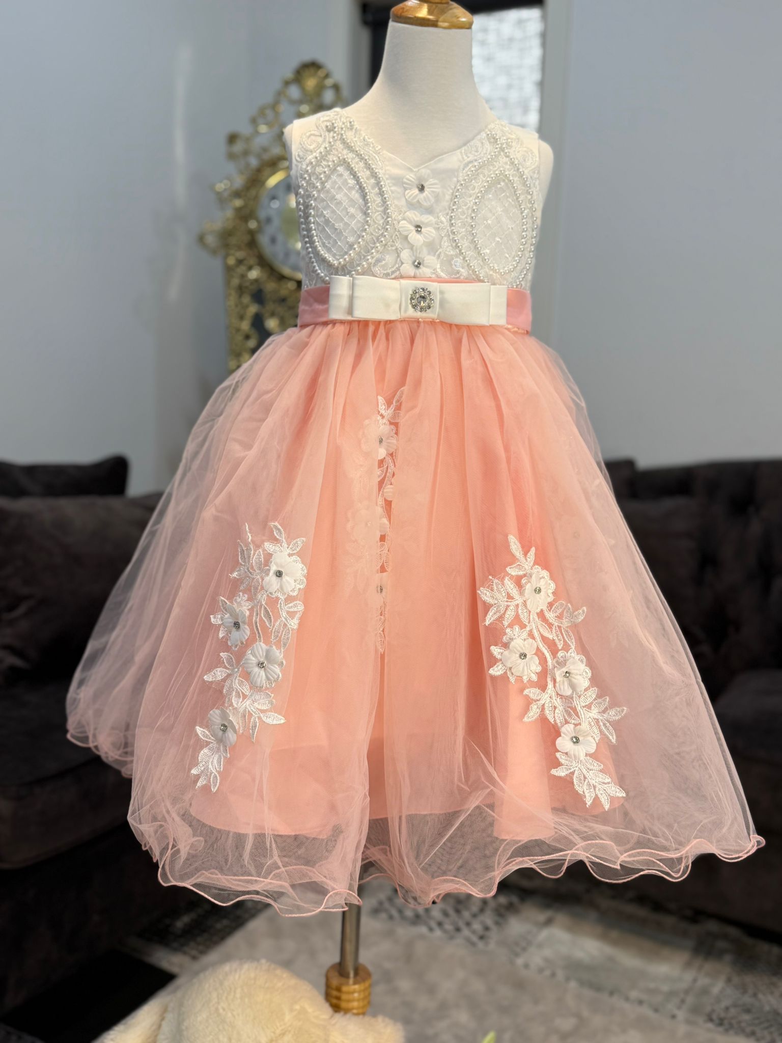 Blush Blossom Pearl Gown - Image 4
