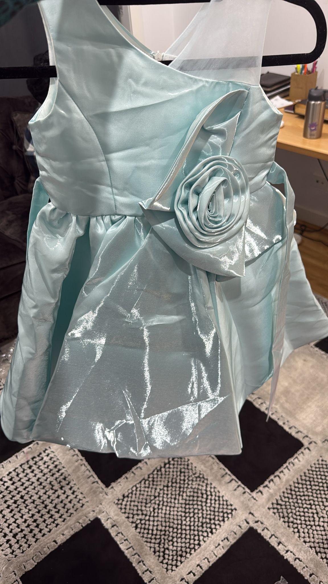 Celeste Bloom One-Shoulder Satin Dress - Image 12