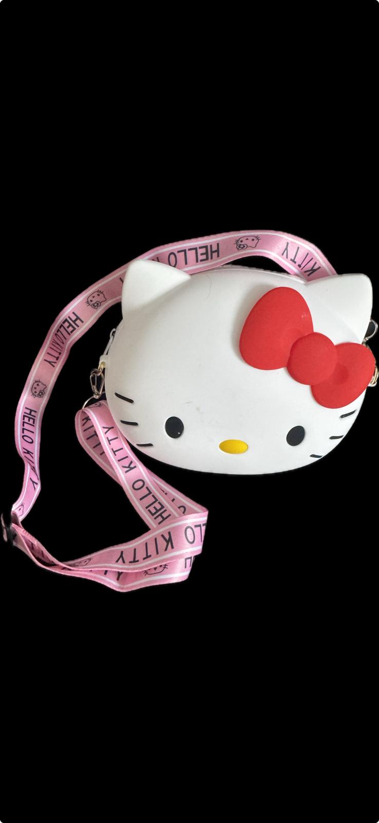 Hello Kitty Face-Shaped Crossbody Bag for Girls – Cute Cartoon Sling Bag with Pink Strap