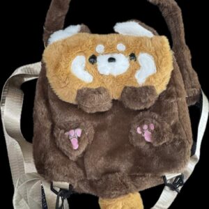 Brown Dog Plush Backpack for Kids – Cute Cartoon Puppy School Bag with Soft Paw Design