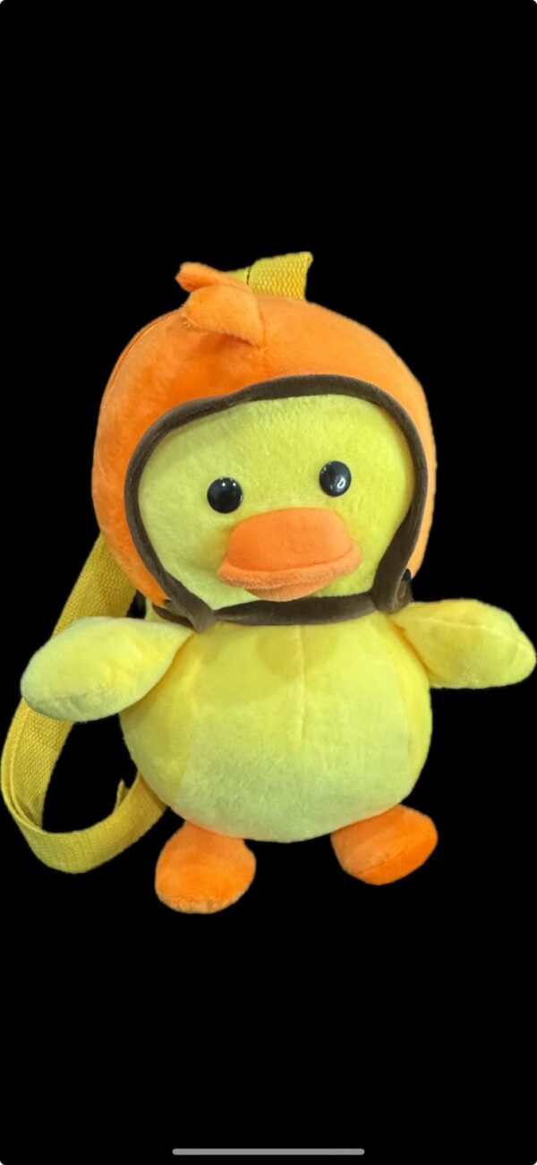 Plush Duck Backpack for Kids – Yellow Duck Bag with Cute Orange Cap